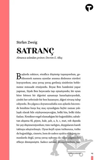 Satranç – Stefan Zweıg – Turkuvaz Kitap kitap kapağı