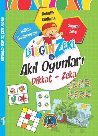 Bilgin Zeki ile Akıl Oyunları Dikkat Zeka - Yeşil Seri – Kolektif – Karatay Çocuk kitap kapağı