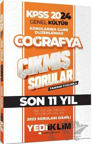 2024 KPSS Genel Kültür Lisans Coğrafya Konularına Göre Tamamı Çözümlü Çıkmış Sorular – Kolektif – Yediiklim Yayınları kitap kapağı