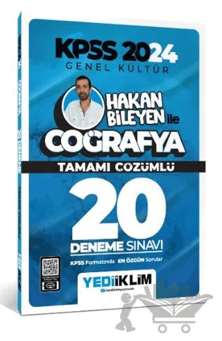 2024 KPSS Genel Kültür Hakan Bileyen ile Coğrafya Tamamı Çözümlü 20 Deneme – Kolektif – Yediiklim Yayınları kitap kapağı