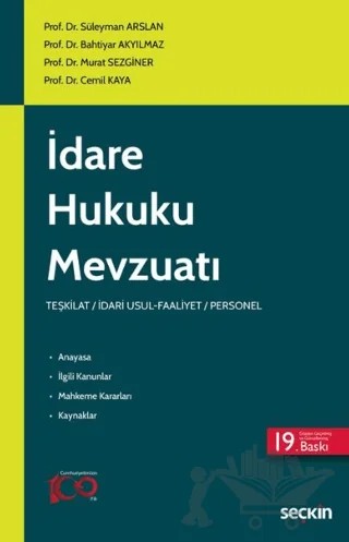 İdare Hukuku Mevzuatı – Kolektif – Seçkin Yayıncılık kitap kapağı