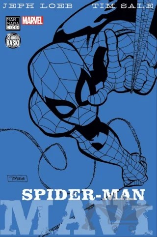 Renkler Serisi: Spider-Man - Mavi – Jeph Loeb, Tim Sale – Marmara Çizgi kitap kapağı