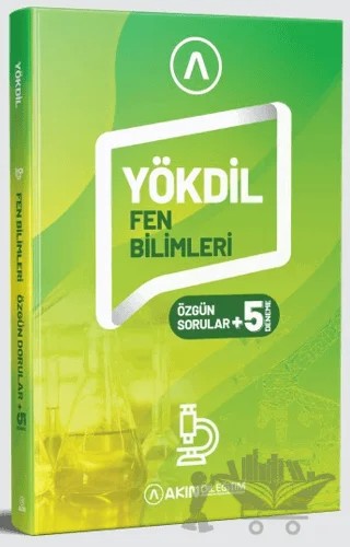 YÖKDİL Fen Bilimleri Özgün Sorular + 5 Deneme – Kolektif – Akın Dil Eğitim kitap kapağı