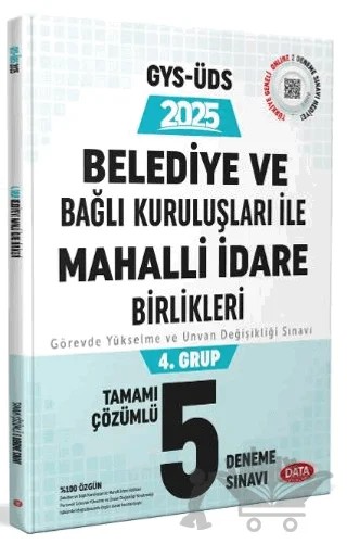 Mahalli İdareler 4-5. Grup Tamamı Çözümlü 5 Deneme Sınavı – Kolektif – Data Yayınları kitap kapağı