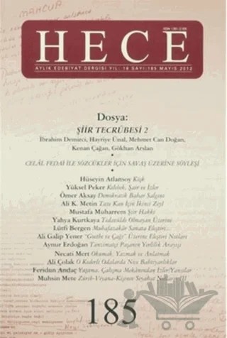 Hece Aylık Edebiyat Dergisi Sayı: 185 Mayıs 2012 – Hece Dergisi kitap kapağı