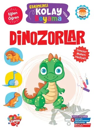 Etkinlikli Kolay Boyama – Dinozorlar – Kolektif – Boyama Zamanı kitap kapağı