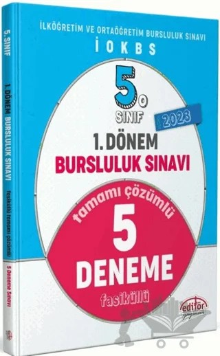 5. Sınıf 1. Dönem Bursluluk Sınavı Tamamı Çözümlü 5 Deneme Sınavı – Kolektif – Editör Yayınevi kitap kapağı