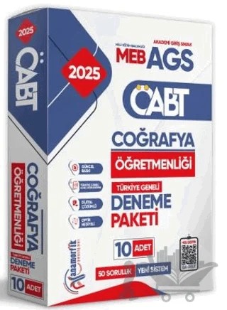 2025 MEB-AGS ÖABT Yeni Sistem Coğrafya Öğretmenliği 10lu Paket Deneme Çözümlü Türkiye Geneli – Kolektif – Karakutu Yayın kitap kapağı