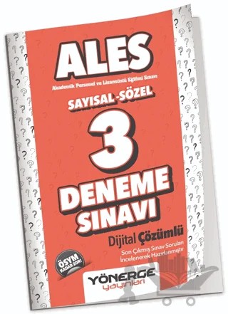 ALES 3 Deneme Çözümlü – Kolektif – Yönerge Yayınları kitap kapağı