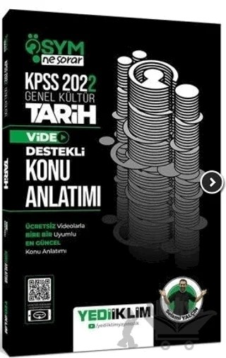 2022 KPSS Genel Kültür ÖSYM Ne Sorar Tarih Video Destekli Konu Anlatımı – Kolektif – Yediiklim Yayınları kitap kapağı