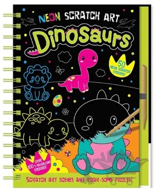 Neon Scratch Art - Dinosaurs – Bethany Carr – IMAGINE THAT kitap kapağı