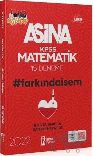 2022 Aşina Farkındaİsem KPSS Matematik 15 – İlker Karabulut – İSEM Yayıncılık kitap kapağı