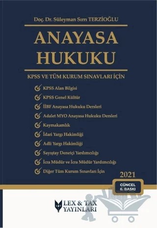 2021 Anayasa Hukuku – Süleyman Sırrı Terzioğlu – Lex-Tax Yayınları kitap kapağı