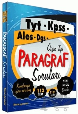 2021 TYT - KPSS - ALES - DGS Paragraf Soruları – Kolektif – Tercih Akademi Yayınları kitap kapağı