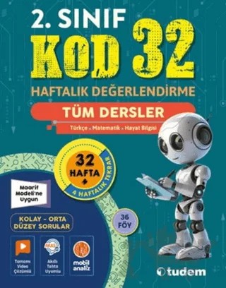 2. Sınıf Kod 32 Tüm Dersler Haftalık Değerlendirme – Kolektif – Tudem Yayınları kitap kapağı