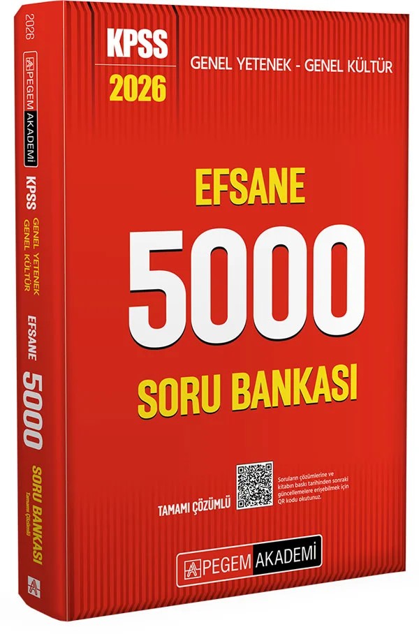 2026 KPSS Genel Yetenek Genel Kültür Efsane 5000 Tamamı Çözümlü Soru Bankası – Pegem Akademi Yayıncılık kitap kapağı