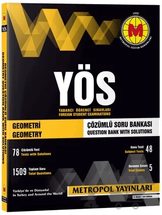 YÖS Geometri Çözümlü Soru Bankası – Kolektif – Metropol Yayınları kitap kapağı