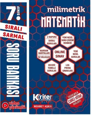 7. Sınıf Matematik Soru Bankası – Kolektif – Kriter Akademi kitap kapağı