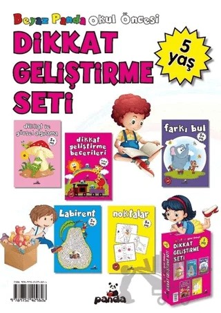 Okul Öncesi 5 Yaş Dikkat Geliştirme Seti (5 Kitap) – Afife Çoruk – Beyaz Panda Yayınları kitap kapağı