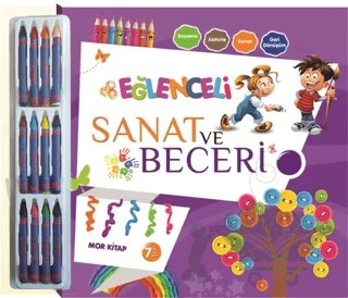 Eğlenceli Sanat ve Beceri - Mor Kitap (7 Yaş) – Kolektif – Parıltı Yayınları kitap kapağı