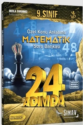 24 Adımda 9. Sınıf Özel Konu Anlatımlı Matematik Soru Bankası – Kolektif – Sınav Yayınları kitap kapağı