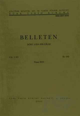 Belleten Sayı: 242 Cilt: 65 – Türk Tarih Kurumu Yayınları kitap kapağı