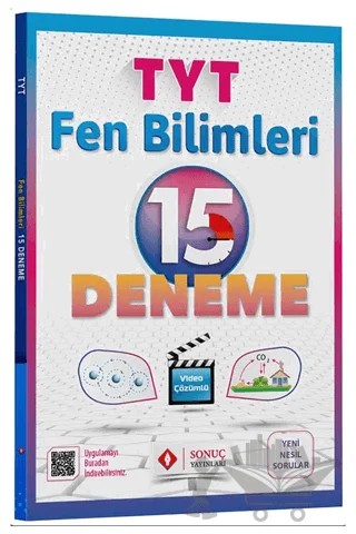 YKS TYT Fen Bilimleri 15 Deneme Video Çözümlü – Kolektif – Sonuç Yayınları kitap kapağı