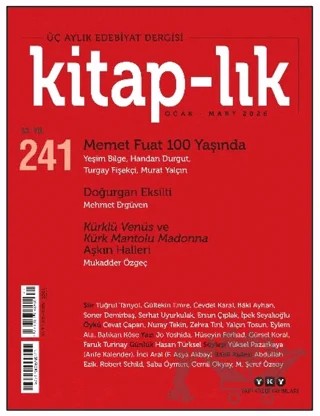 Kitap-lık Dergisi Sayı: 241 Ocak- Mart 2026 – Yapı Kredi Yayınları kitap kapağı
