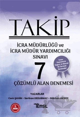 Takip İcra Müdürlüğü ve İcra Müdür Yardımcılığı Sınavı Çözümlü 7 Alan Denemesi – Cem Şahin, Gökhan Aksoy, Sertkan Erdurmaz – Temsil Kitap kitap kapağı