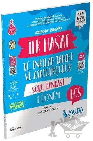 8. Sınıf LGS 1. Dönem T.C. İnkılap Tarihi ve Atatürkçülük Hasat Mutlak Başarı Soru Bankası – Kolektif – Muba Yayınları kitap kapağı