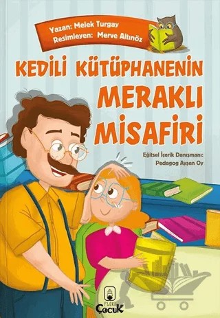 Kedili Kütüphanenin Meraklı Misafiri – Melek Turgay – Floki Çocuk kitap kapağı