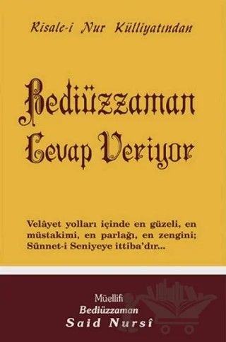 Bediüzzaman Cevap Veriyor Normal Boy – Bediüzzaman Said Nursi – Envar Neşriyat kitap kapağı