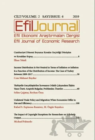 Efil Ekonomi Araştırmaları Dergisi Cilt: 2 Sayı: 6 – Efil Journal Dergisi kitap kapağı