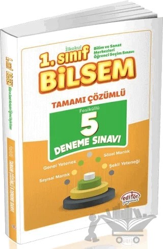 1. Sınıf BİLSEM Tamamı Çözümlü 5 Deneme – Kolektif – Editör Yayınevi kitap kapağı