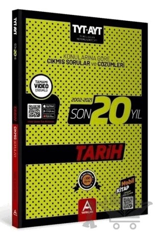 TYT AYT Tarih Son 20 Yıl Konularına Göre Çıkmış Sorular ve Çözümleri – Kolektif – A Yayınları kitap kapağı