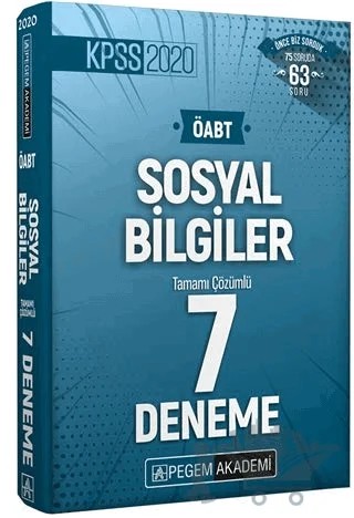 2020 KPSS ÖABT Sosyal Bilgiler Tamamı Çözümlü 7 Deneme – Kolektif – Pegem Akademi Yayıncılık kitap kapağı