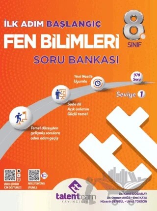 İlk Adım Başlangıç Fen Bilimleri Soru Bankası 8. sınıfc – Kolektif – Talentteam Yayıncılık kitap kapağı