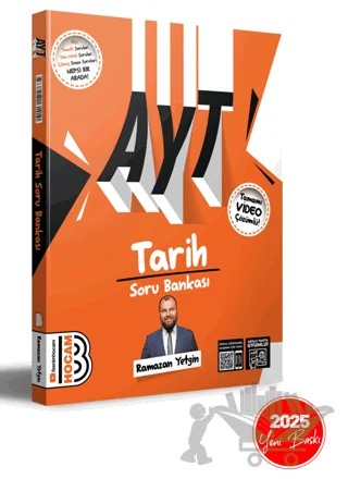 2025 AYT Tarih Tamamı Video Çözümlü Soru Bankası – Ramazan Yetgin – Benim Hocam Yayınları kitap kapağı