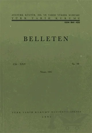Belleten Sayı: 98 Cilt: 25 – Türk Tarih Kurumu Yayınları kitap kapağı