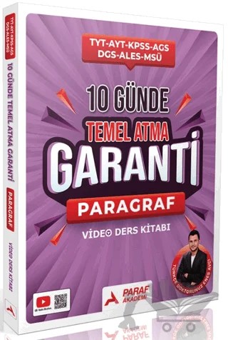 TYT AYT KPSS AGS DGS ALES MSÜ 10 Günde Temel Atma Garanti Paragraf Video Ders Kitabı – Enes Avcı – Paraf Akademi kitap kapağı