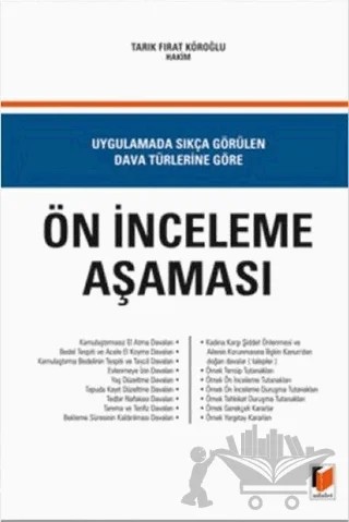 Ön İnceleme Aşaması – Tarık Fırat Köroğlu – Adalet Yayınevi kitap kapağı
