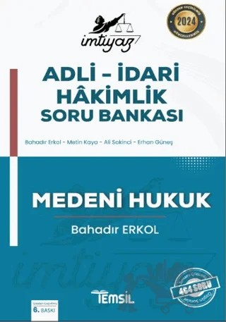 İmtiyaz Adli - İdari Hakimlik Soru Bankası Medeni Hukuk – Bahadır Erkol – Temsil Kitap kitap kapağı