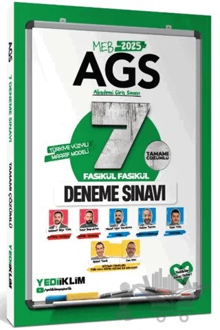 2025 MEB AGS Tamamı Çözümlü 7 Fasikül Fasikül Deneme Sınavı – Mehmet Bilge Yıldız, Yusuf Bayraktar, Hakan Topcan, Yasin Yıldız, Bülent Tanık, Can Köni, Ahmet Uğur Karakuza – Yediiklim Yayınları kitap kapağı