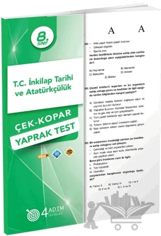 8. Sınıf T.C. İnkılap Tarihi ve Atatürkçülük Çek-Kopar Yaprak Test – Kolektif – 4 Adım Yayınları kitap kapağı