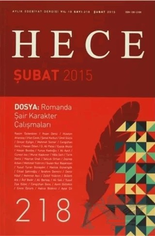 Hece Aylık Edebiyat Dergisi Yıl: 19 Sayı: 218 / Şubat 2015 – Hece Dergisi kitap kapağı