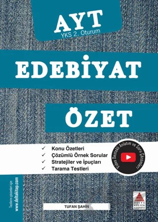 AYT (YKS 2. Oturum) Edebiyat Özet – Tufan Şahin – Delta Kültür Yayınevi kitap kapağı