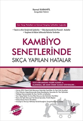 Son Yargı Paketleri ve Güncel Yargıtay İçtihatları Işığında Kambiyo Senetlerinde Sıkça Yapılan Hatalar – Kemal Karanfil – Adalet Yayınevi kitap kapağı