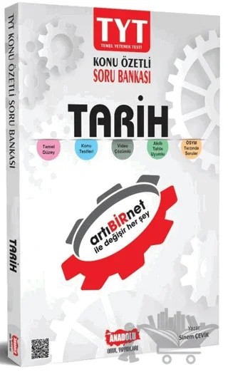 TYT Tarih Konu Özetli Soru Bankası – Sinem Çevik – Anadolu Okul Yayınları kitap kapağı