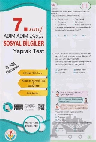 Adım Adım 7. Sınıf Sosyal Bilgiler Yaprak Test – Kolektif – Bilal Işıklı Yayınları kitap kapağı