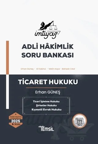 İmtiyaz Adli Hakimlik Soru Bankası Ticaret Hukuku – Erhan Güneş – Temsil Kitap kitap kapağı